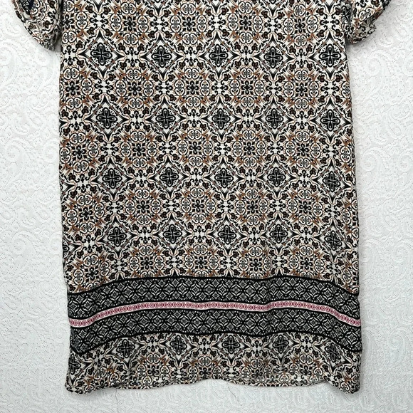 Adrienne Multicolor Floral Shift Dress Size S Short Sleeve Crew Neck - Picture 6 of 11